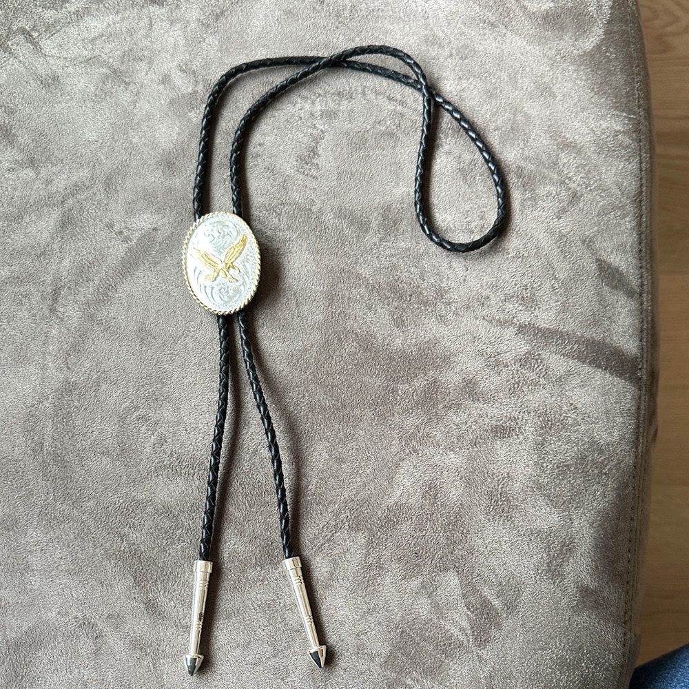 Black and Silver Bolo Tie